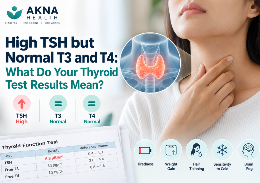 High TSH with normal T3 and T4 thyroid test results